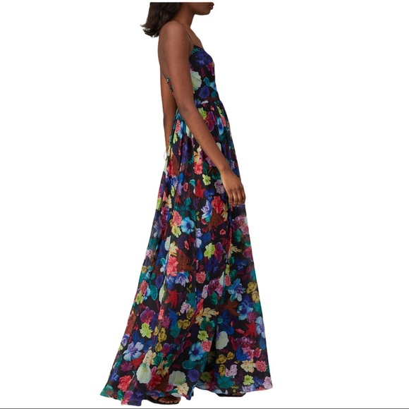 Love by Theia multi floral v-neck gown - Picture 5 of 6